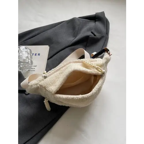 Sherpa Crossbody Bag with Adjustable Strap for Cozy Style