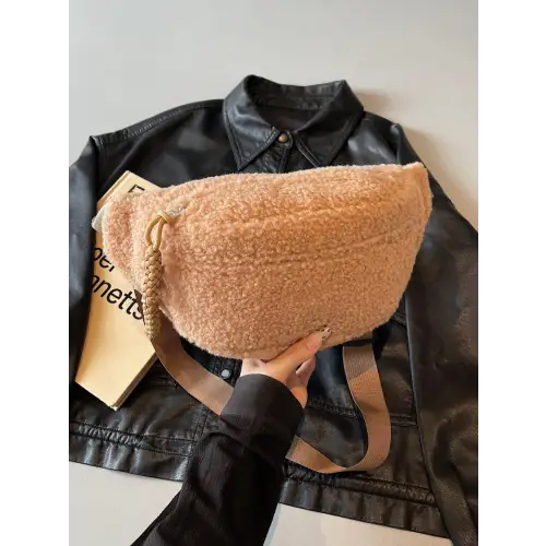 Sherpa Crossbody Bag with Adjustable Strap for Cozy Style