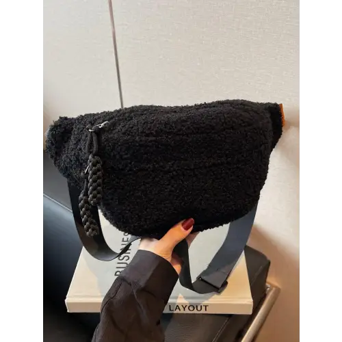 Sherpa Crossbody Bag with Adjustable Strap for Cozy Style