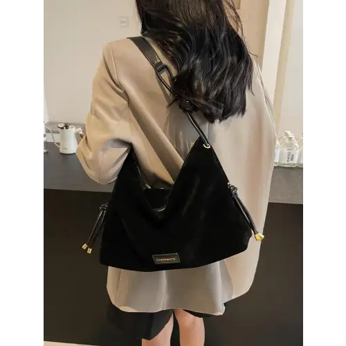 Suede Large Shoulder Bag