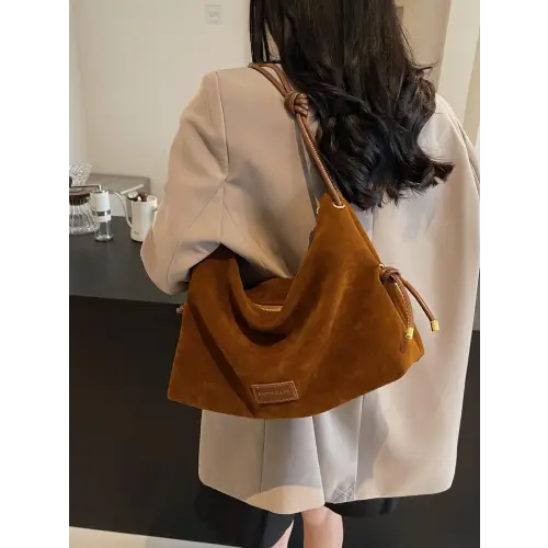 Suede Large Shoulder Bag