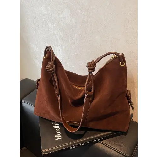Suede Large Shoulder Bag