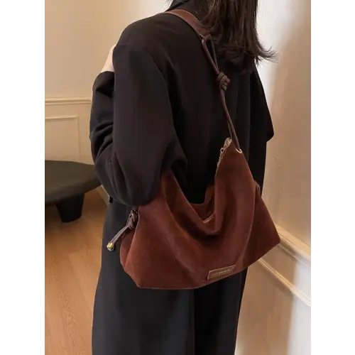 Suede Large Shoulder Bag