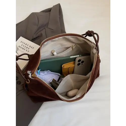 Suede Large Shoulder Bag