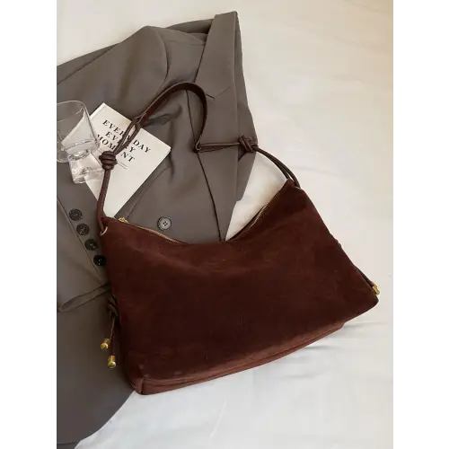 Suede Large Shoulder Bag