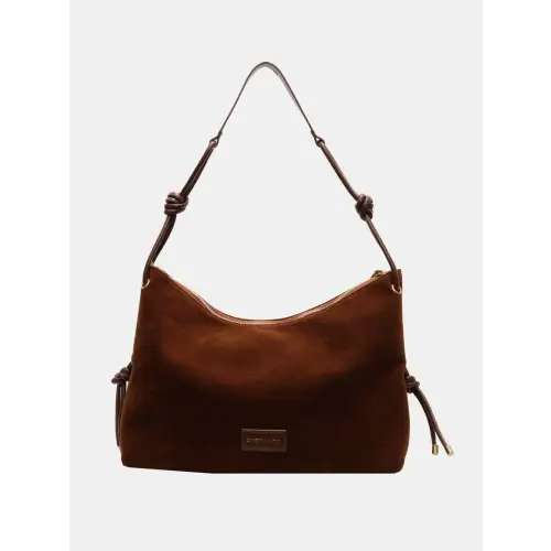 Suede Large Shoulder Bag Brown One Size