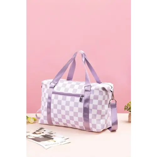 Checkered Multi-Pocket Travel Bags for Stylish Adventures