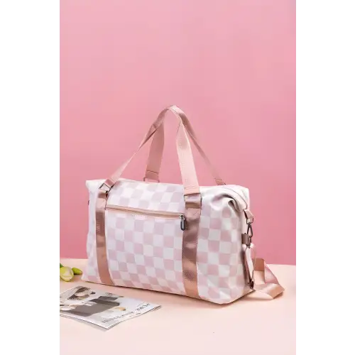 Checkered Multi-Pocket Travel Bags for Stylish Adventures