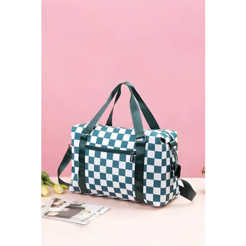 Checkered Multi-Pocket Travel Bags for Stylish Adventures