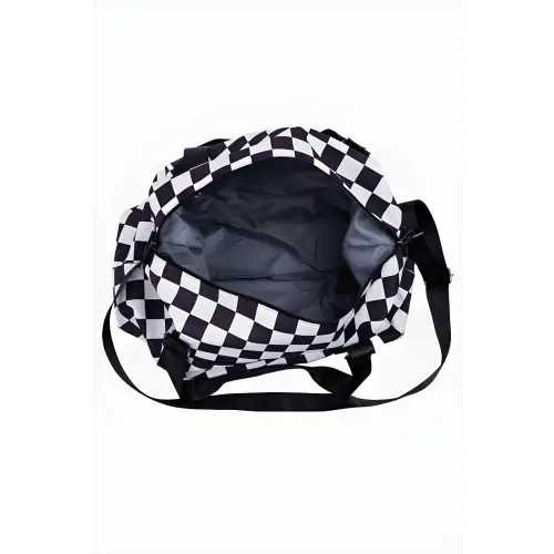 Checkered Multi-Pocket Travel Bags for Stylish Adventures