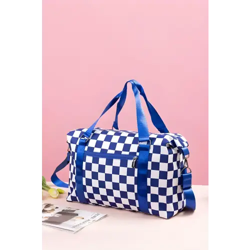 Checkered Multi-Pocket Travel Bags for Stylish Adventures