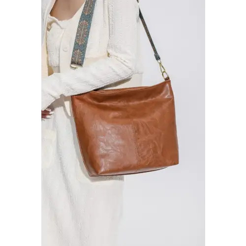 Retro Pattern Vegan Leather Crossbody Bag