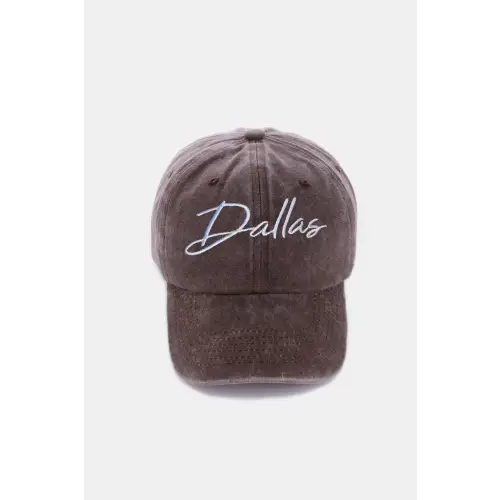 Washed Dallas Embroidered Baseball Cap