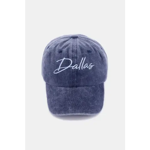 Washed Dallas Embroidered Baseball Cap