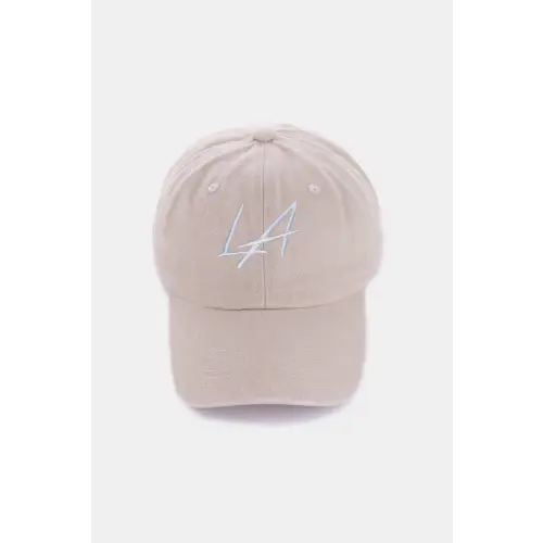 Washed Embroidered City Baseball Cap LA Style LA Ash Mocha One Size