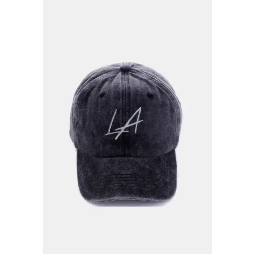Washed Embroidered City Baseball Cap LA Style