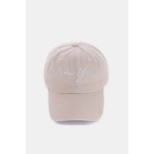 Washed Embroidered City Baseball Cap LA Style