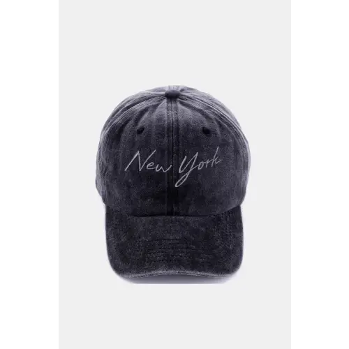 Washed Embroidered City Baseball Cap LA Style