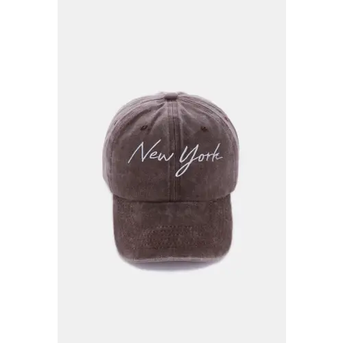 Washed Embroidered City Baseball Cap LA Style