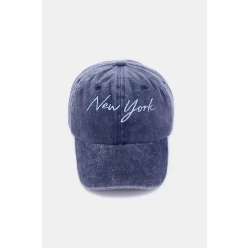 Washed Embroidered City Baseball Cap LA Style